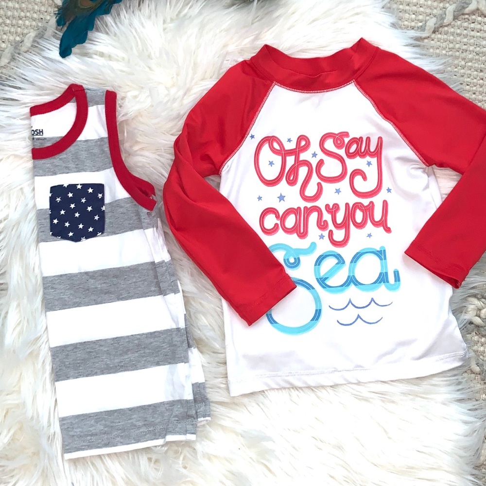 3T Patriotic Summer Swim Tops